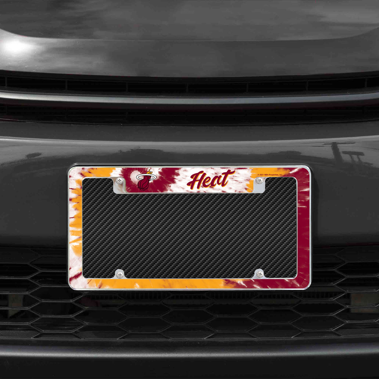 NBA Miami Heat All Over Chrome License Plate Frame Fan Gear NBA Miami Heat
