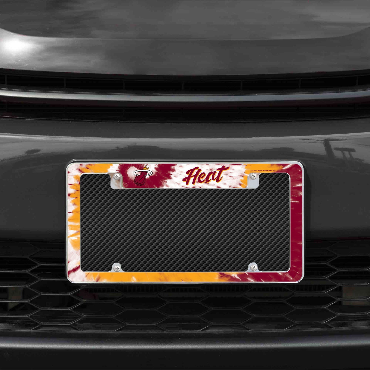 NBA Miami Heat All Over Chrome License Plate Frame Fan Gear NBA Miami Heat