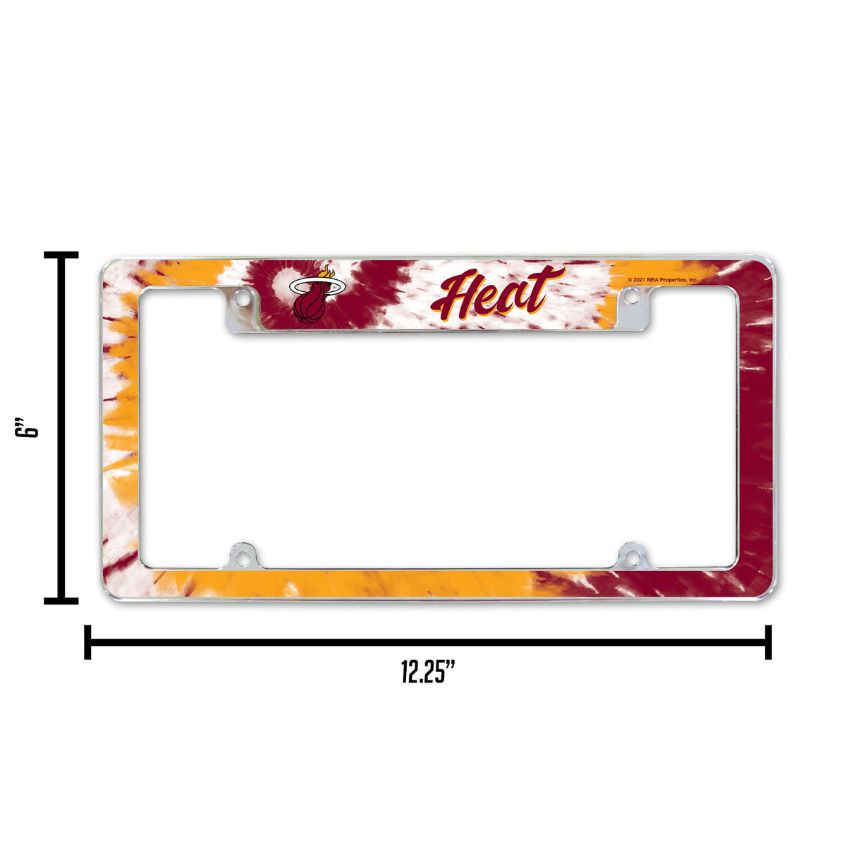 NBA Miami Heat All Over Chrome License Plate Frame Fan Gear NBA Miami Heat
