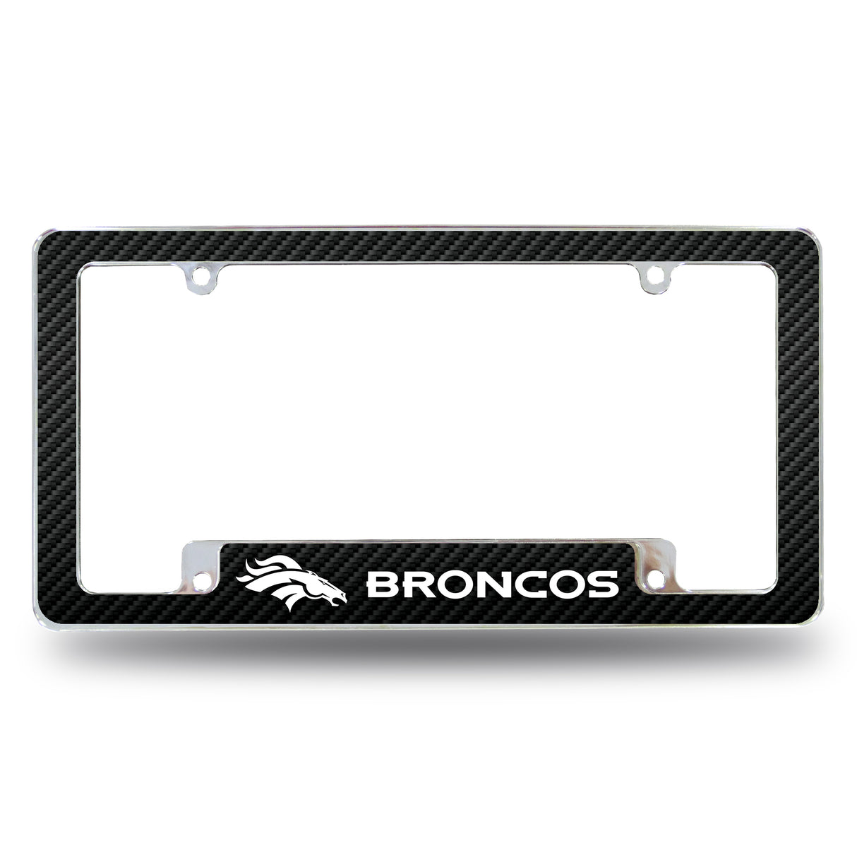 NFL Denver Broncos All Over Chrome License Plate Frame Fan Gear NFL Denver Broncos