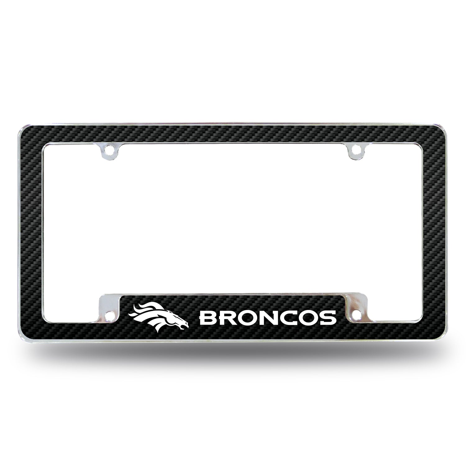 NFL Denver Broncos All Over Chrome License Plate Frame Fan Gear NFL Denver Broncos