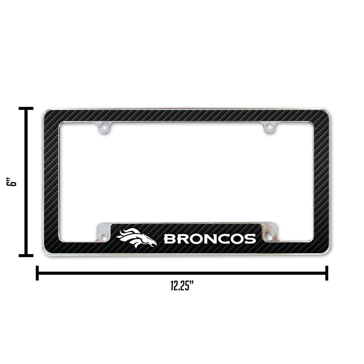 NFL Denver Broncos All Over Chrome License Plate Frame Fan Gear NFL Denver Broncos