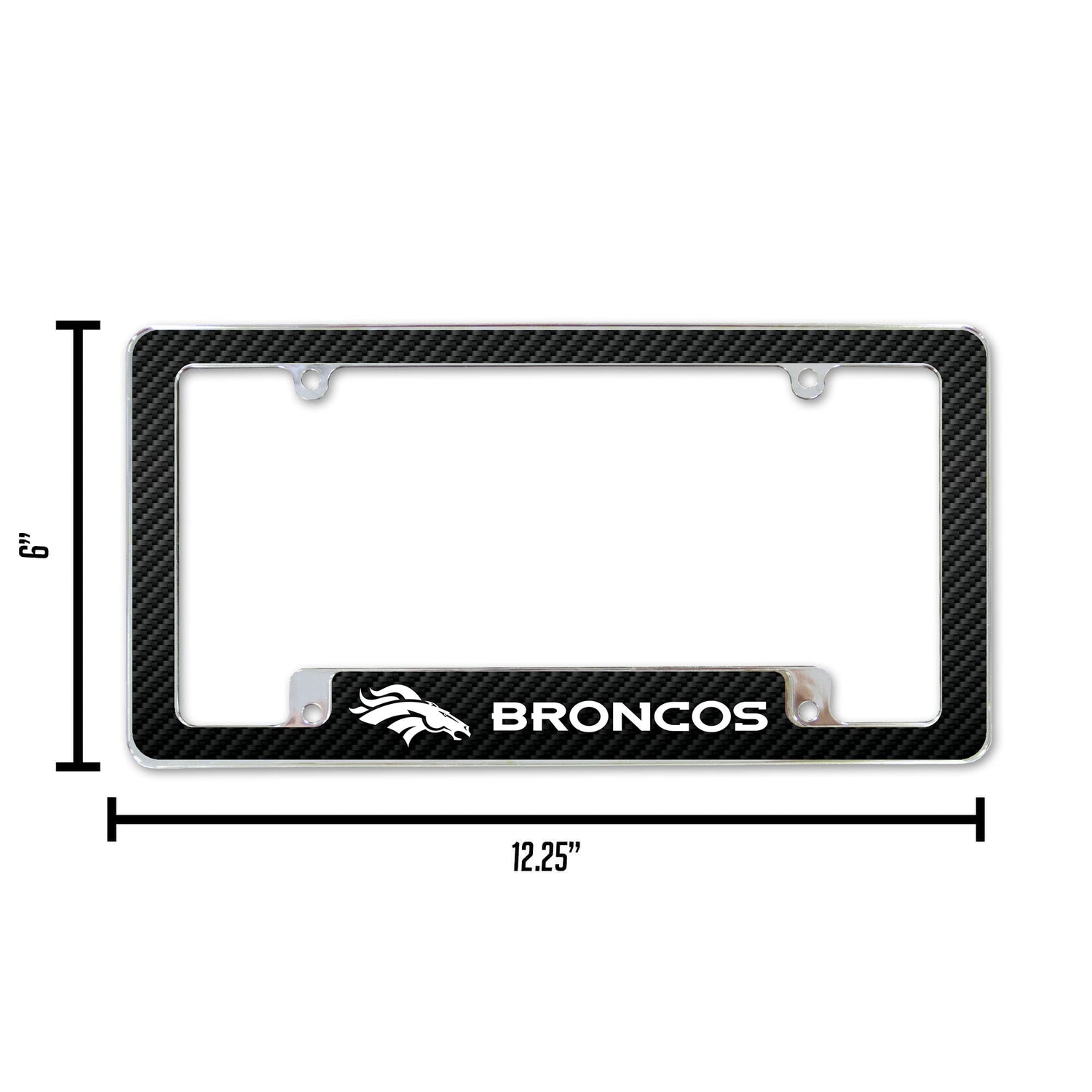 NFL Denver Broncos All Over Chrome License Plate Frame Fan Gear NFL Denver Broncos