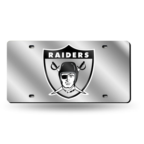 NFL Las Vegas Raiders Laser Cut Silver License Plate Tag Fan Gear NFL Las Vegas Raiders