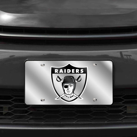 NFL Las Vegas Raiders Laser Cut Silver License Plate Tag Fan Gear NFL Las Vegas Raiders