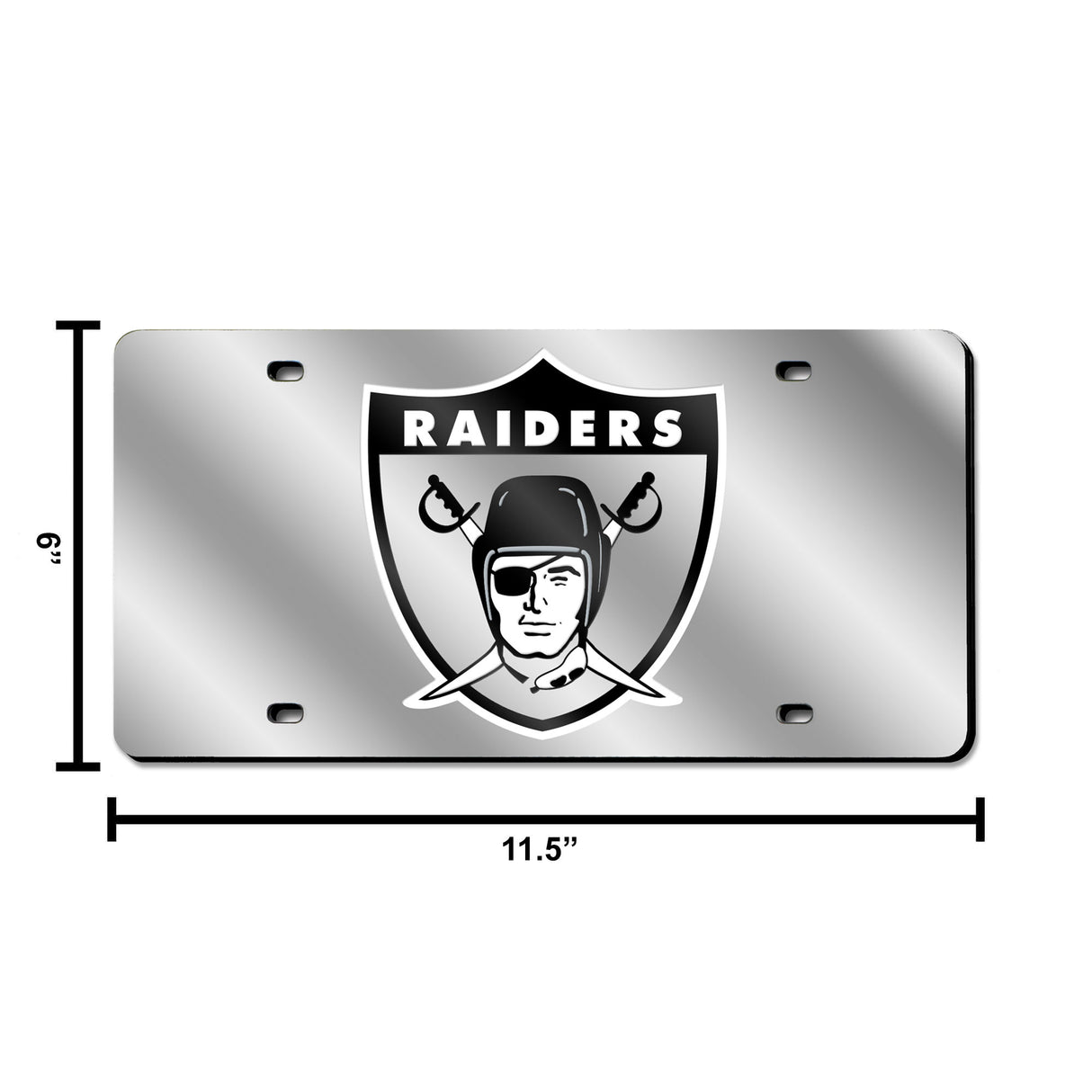 NFL Las Vegas Raiders Laser Cut Silver License Plate Tag Fan Gear NFL Las Vegas Raiders