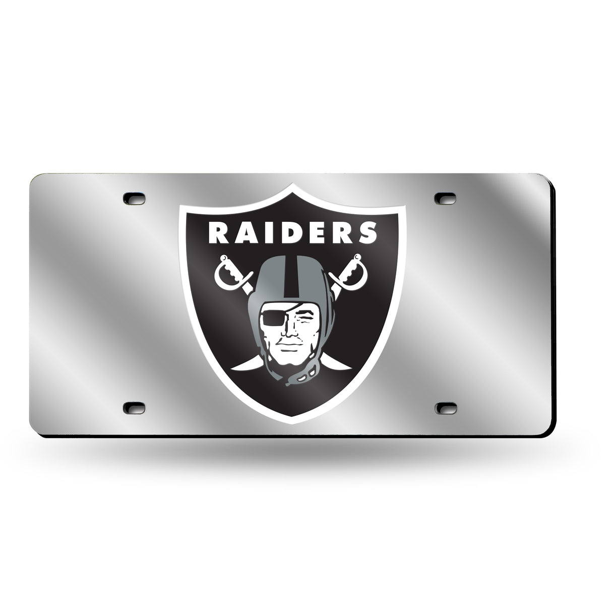 NFL Las Vegas Raiders Laser Cut Silver License Plate Tag Fan Gear NFL Las Vegas Raiders