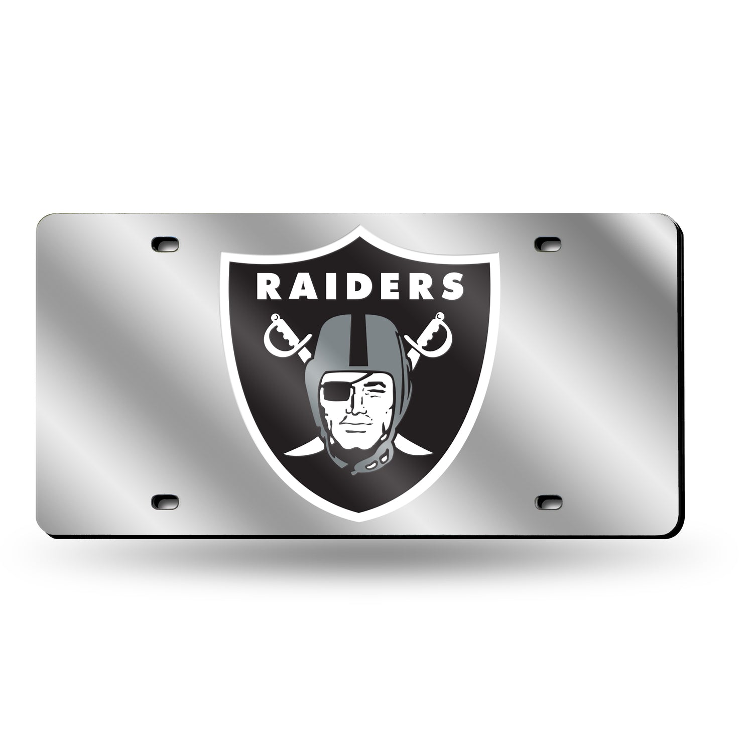NFL Las Vegas Raiders Laser Cut Silver License Plate Tag Fan Gear NFL Las Vegas Raiders