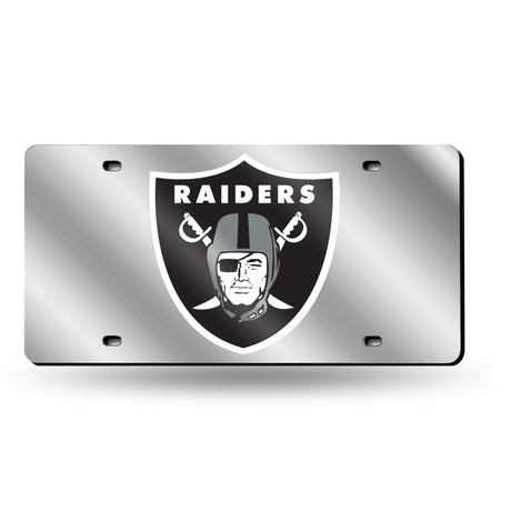 NFL Las Vegas Raiders Laser Cut Silver License Plate Tag Fan Gear NFL Las Vegas Raiders