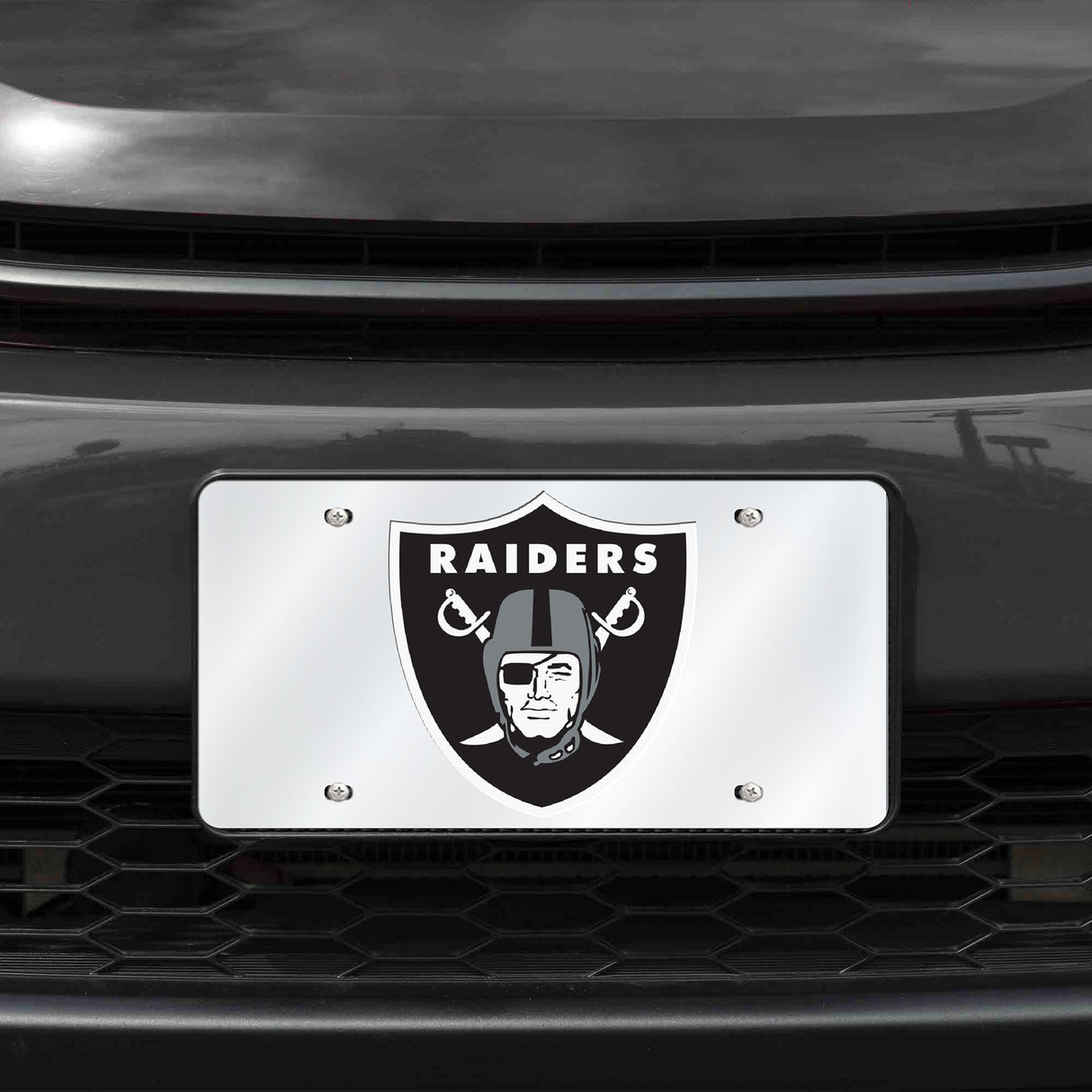 NFL Las Vegas Raiders Laser Cut Silver License Plate Tag Fan Gear NFL Las Vegas Raiders