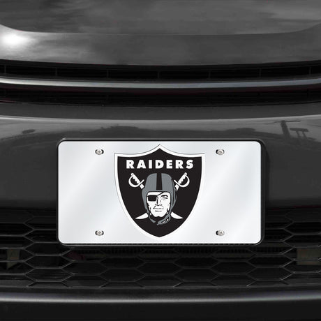 NFL Las Vegas Raiders Laser Cut Silver License Plate Tag Fan Gear NFL Las Vegas Raiders