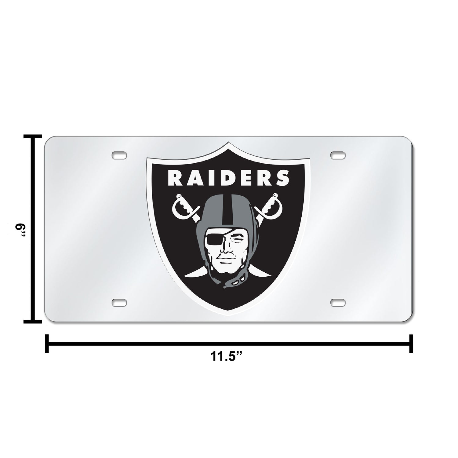 NFL Las Vegas Raiders Laser Cut Silver License Plate Tag Fan Gear NFL Las Vegas Raiders