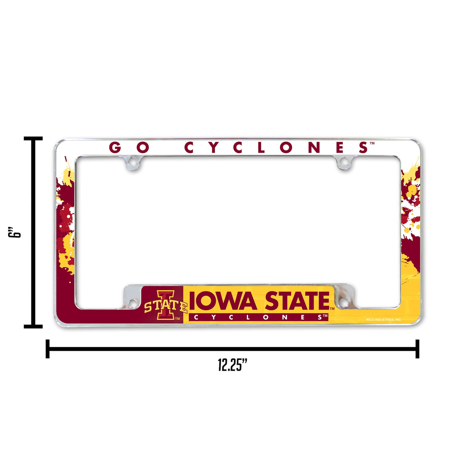 NCAA Iowa State Cyclones All Over Chrome License Plate Frame Fan Gear NCAA Iowa State Cyclones