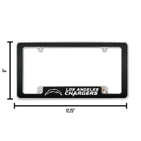 NFL Los Angeles Chargers All Over Chrome License Plate Frame Fan Gear NFL Los Angeles Chargers