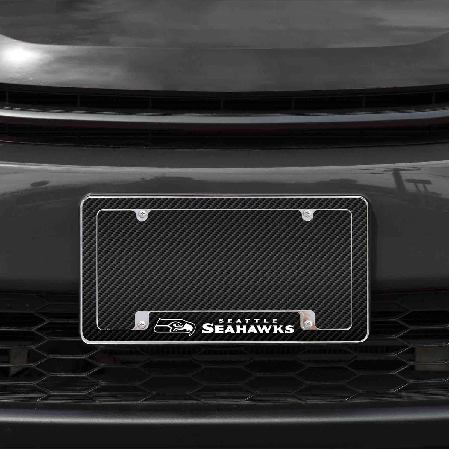 NFL Seattle Seahawks All Over Chrome License Plate Frame Fan Gear NFL Seattle Seahawks