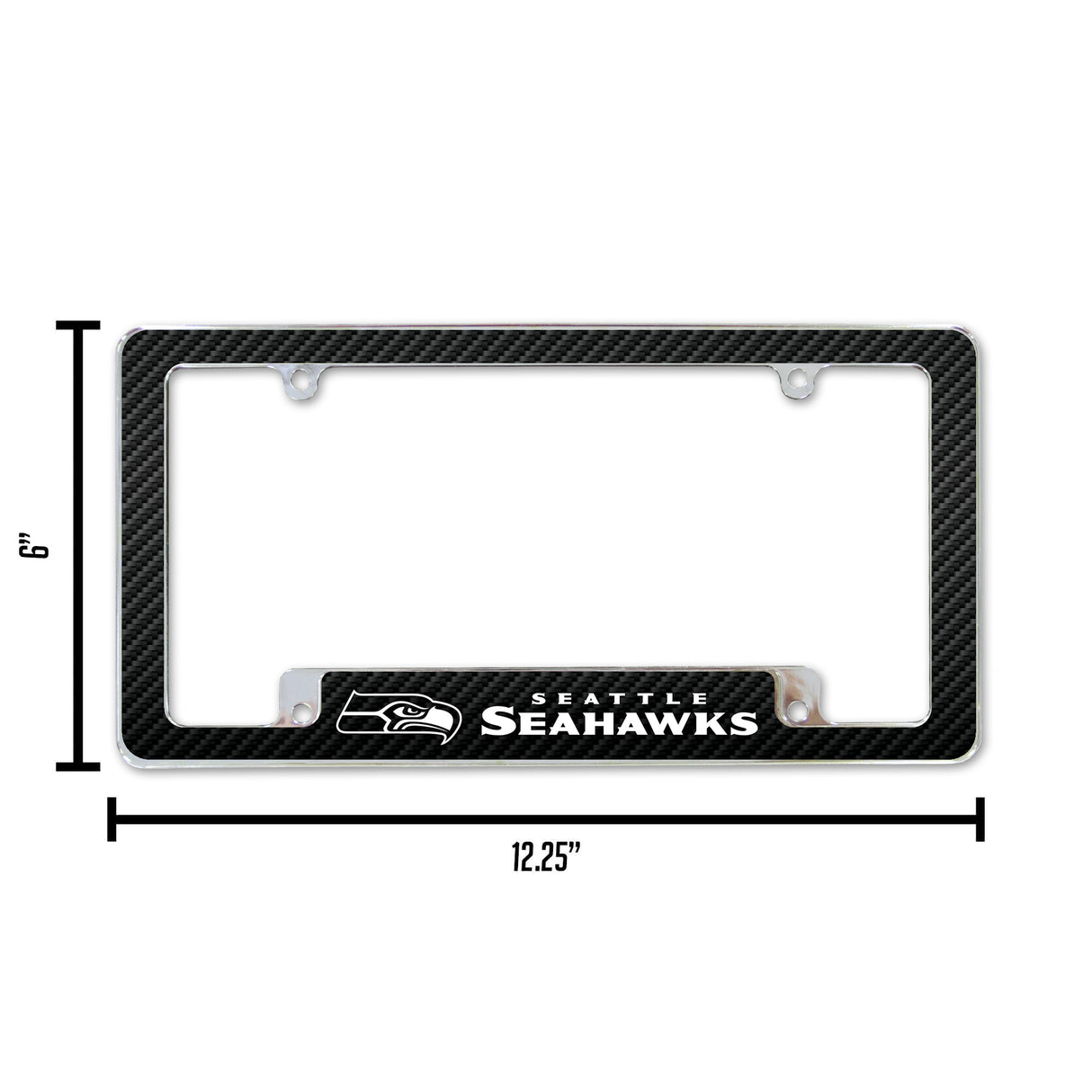 NFL Seattle Seahawks All Over Chrome License Plate Frame Fan Gear NFL Seattle Seahawks