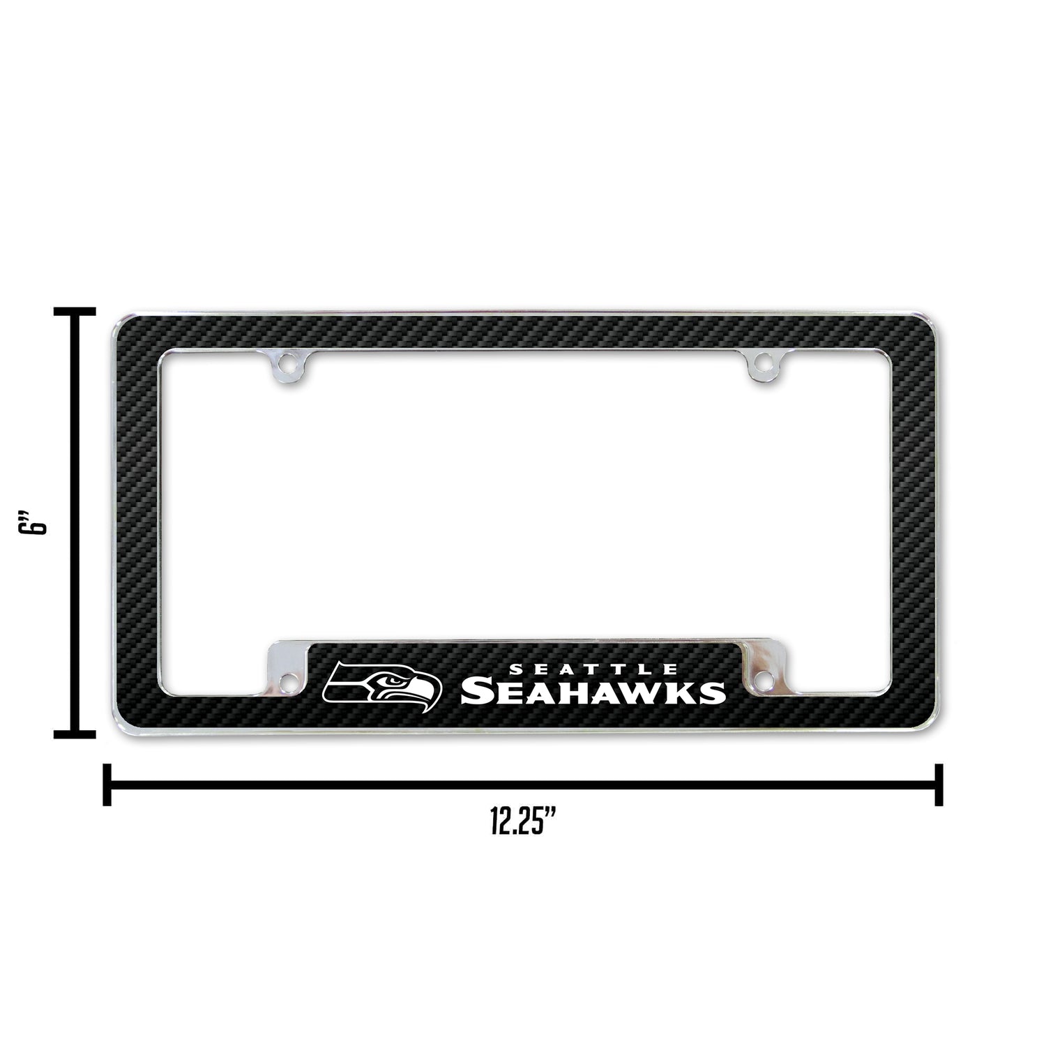 NFL Seattle Seahawks All Over Chrome License Plate Frame Fan Gear NFL Seattle Seahawks