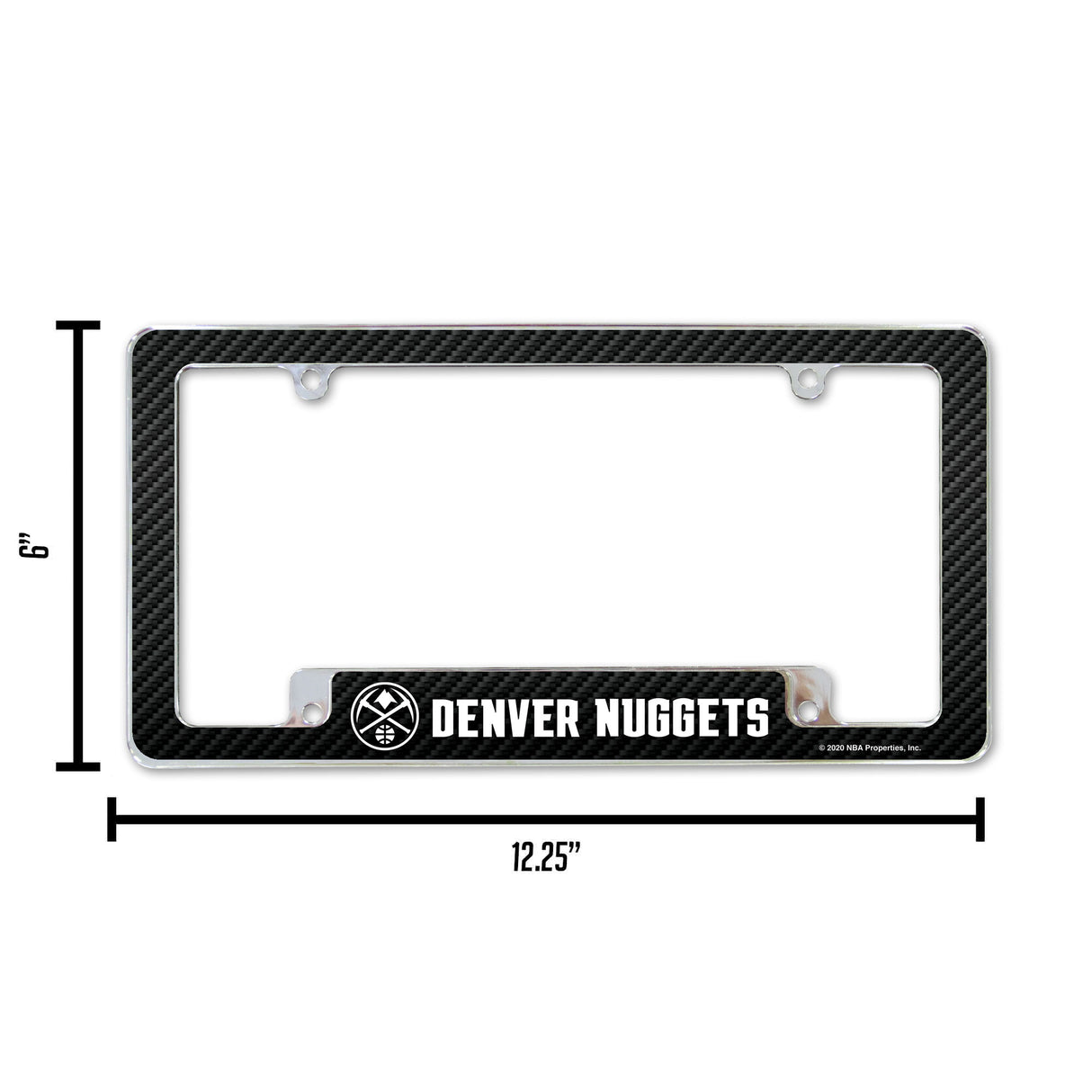 NBA Denver Nuggets All Over Chrome License Plate Frame Fan Gear NBA Denver Nuggets