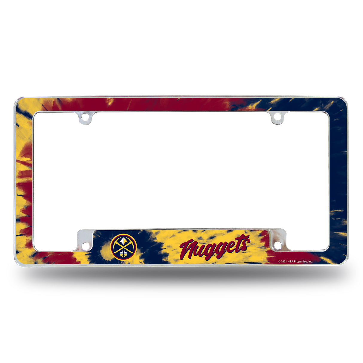 NBA Denver Nuggets All Over Chrome License Plate Frame Fan Gear NBA Denver Nuggets