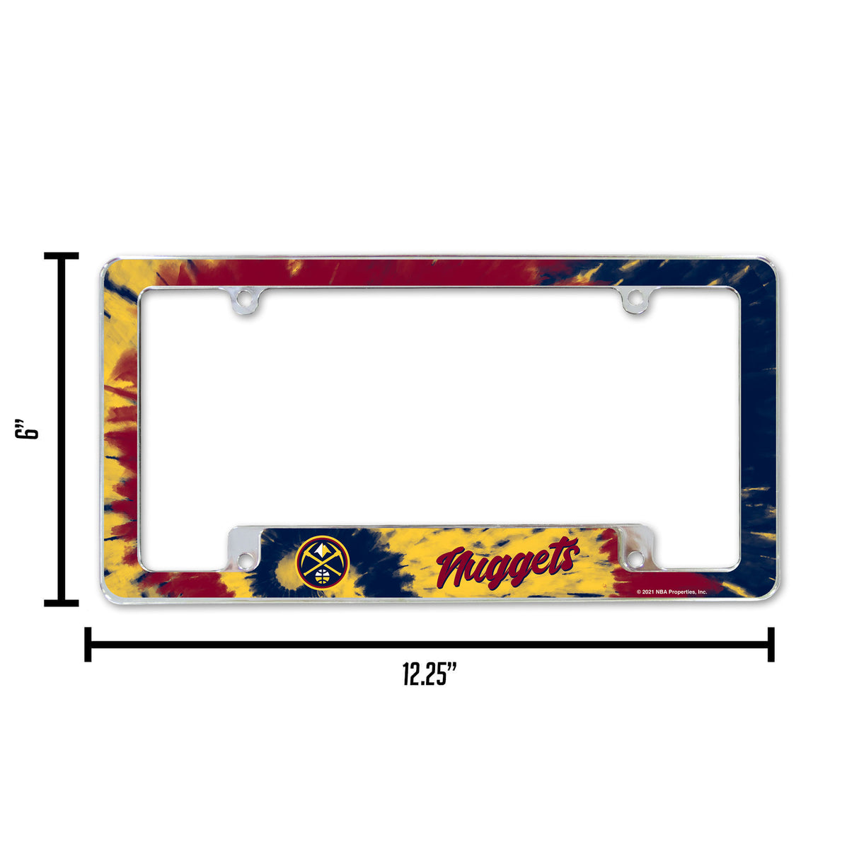 NBA Denver Nuggets All Over Chrome License Plate Frame Fan Gear NBA Denver Nuggets