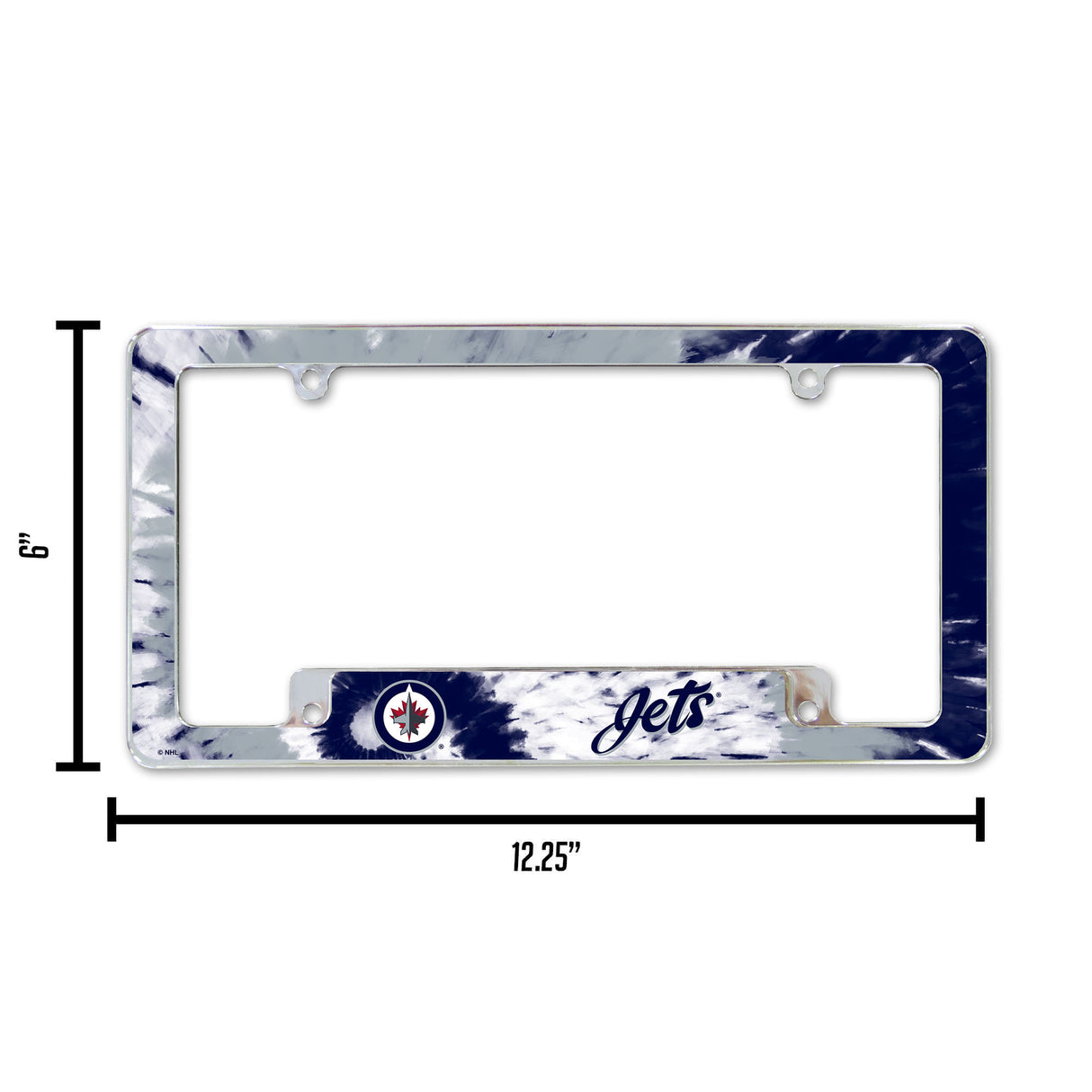 NHL Winnipeg Jets All Over Chrome License Plate Frame Fan Gear NHL Winnipeg Jets