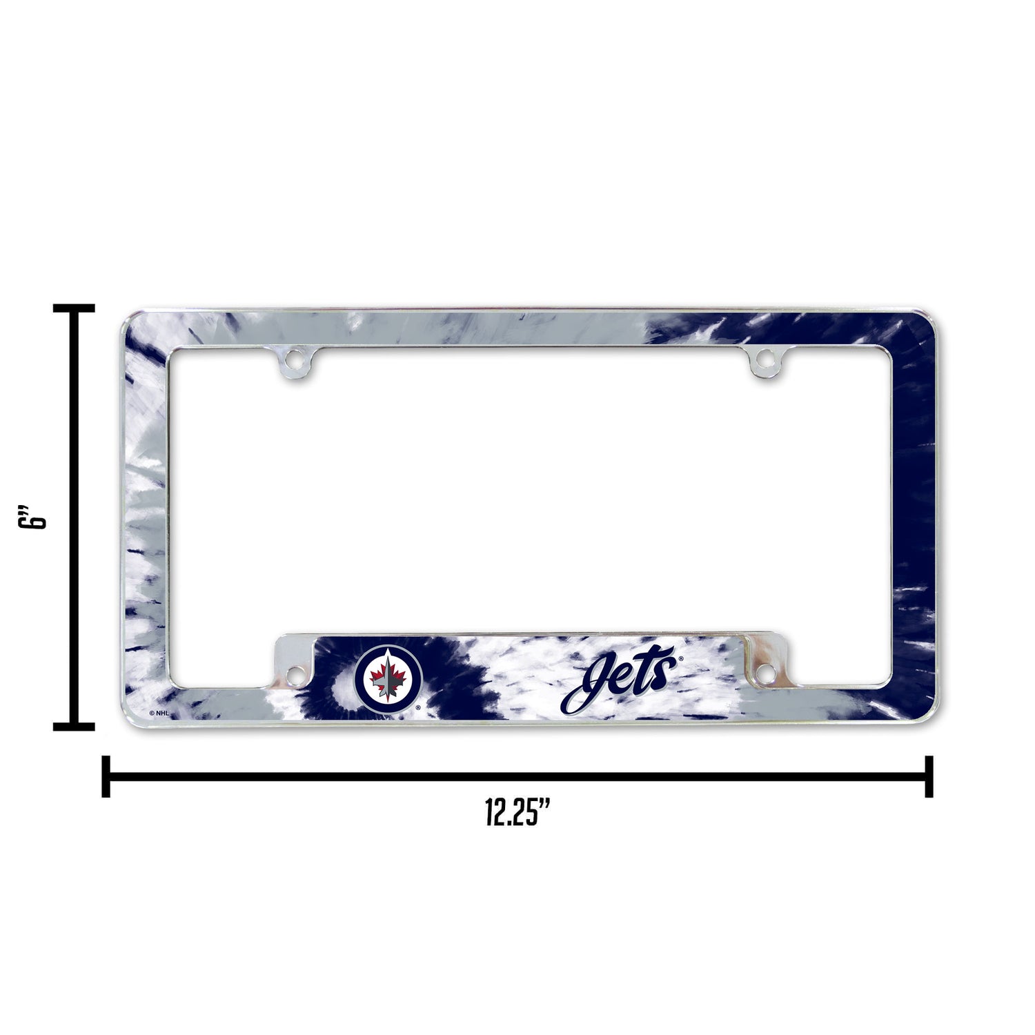 NHL Winnipeg Jets All Over Chrome License Plate Frame Fan Gear NHL Winnipeg Jets