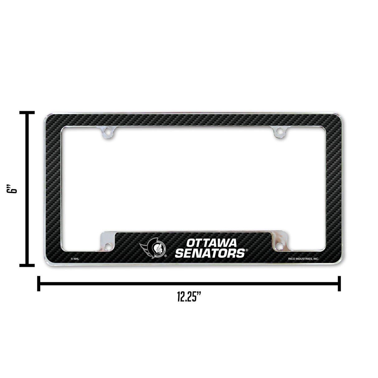 NHL Ottawa Senators All Over Chrome License Plate Frame Fan Gear NHL Ottawa Senators