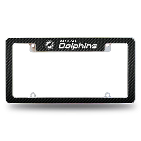 NFL Miami Dolphins All Over Chrome License Plate Frame Fan Gear NFL Miami Dolphins