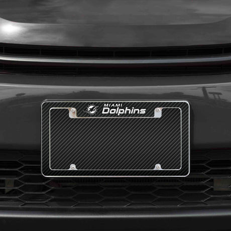 NFL Miami Dolphins All Over Chrome License Plate Frame Fan Gear NFL Miami Dolphins