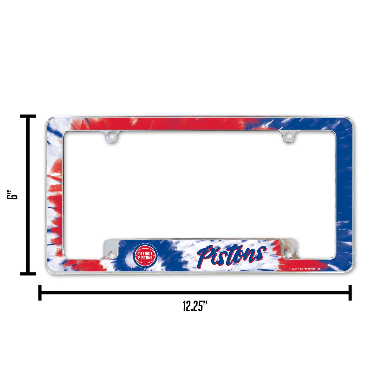 NBA Detroit Pistons All Over Chrome License Plate Frame Fan Gear NBA Detroit Pistons