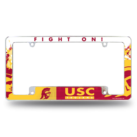NCAA Southern California Trojans - USC All Over Chrome License Plate Frame Fan Gear NCAA Southern California Trojans
