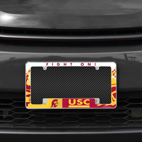 NCAA Southern California Trojans - USC All Over Chrome License Plate Frame Fan Gear NCAA Southern California Trojans