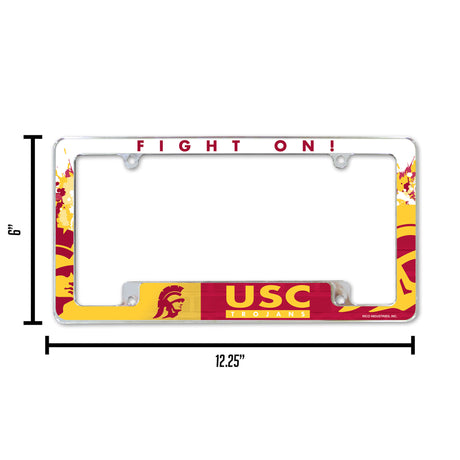 NCAA Southern California Trojans - USC All Over Chrome License Plate Frame Fan Gear NCAA Southern California Trojans