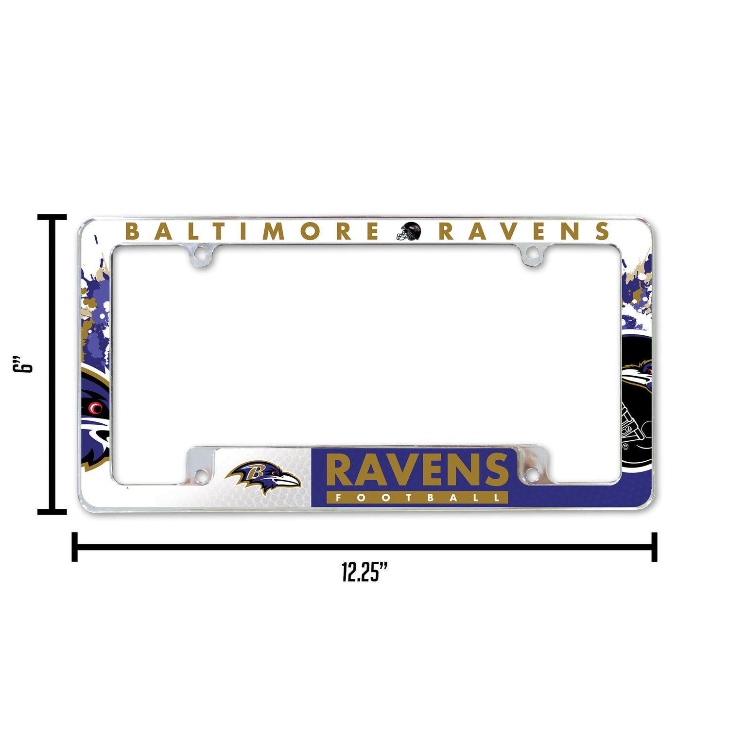 NFL Baltimore Ravens All Over Chrome Frame Fan Gear NFL Baltimore Ravens