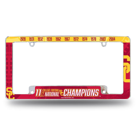 NCAA Southern California Trojans - USC All Over Chrome License Plate Frame Fan Gear NCAA Southern California Trojans