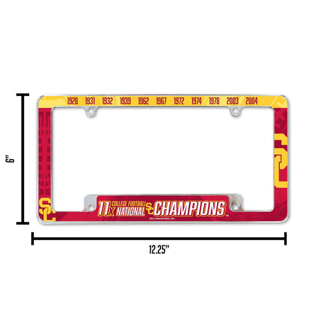 NCAA Southern California Trojans - USC All Over Chrome License Plate Frame Fan Gear NCAA Southern California Trojans