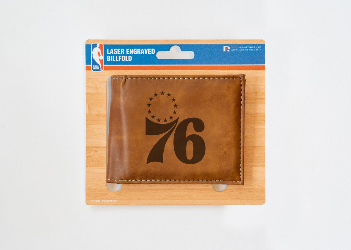 NBA Philadelphia 76ers Laser Engraved Bill-Fold Fan Gear NBA Philadelphia 76ers