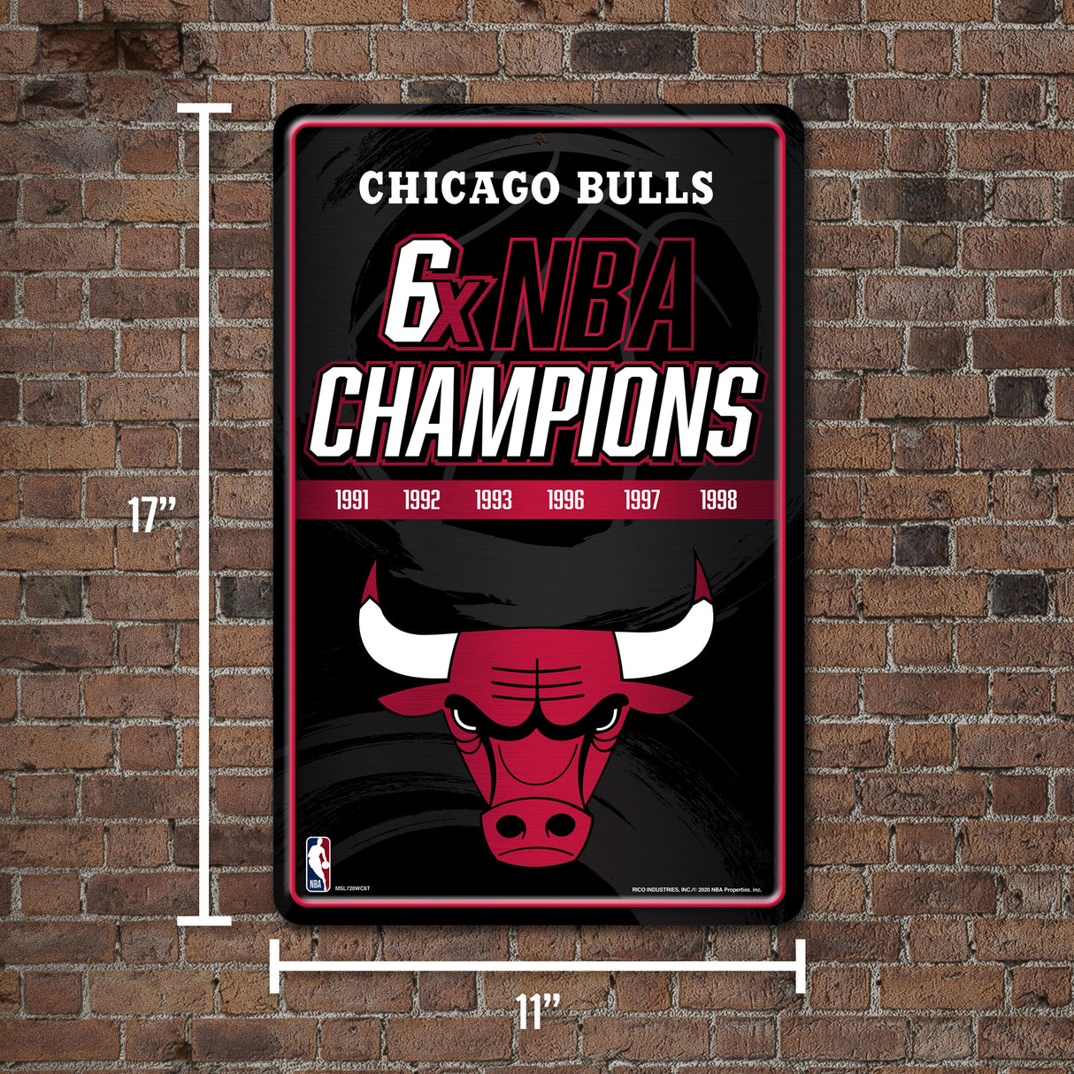 NBA Chicago Bulls Large Metal Sign Fan Gear NBA Chicago Bulls