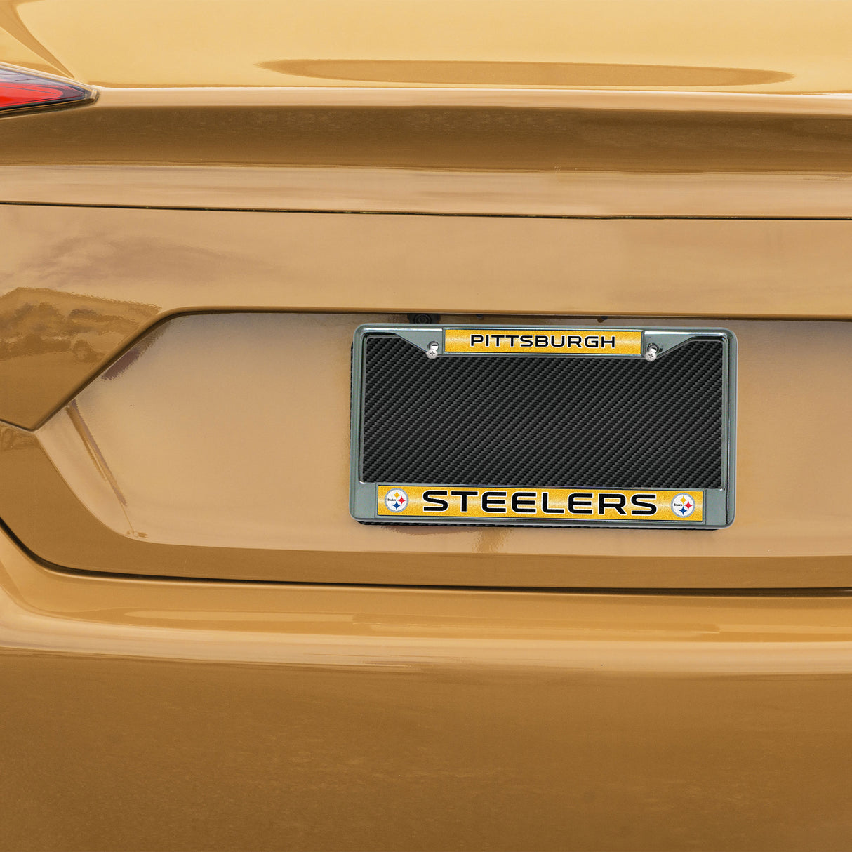 NFL Pittsburgh Steelers Chrome Glitter License Plate Frame Fan Gear NFL Pittsburgh Steelers