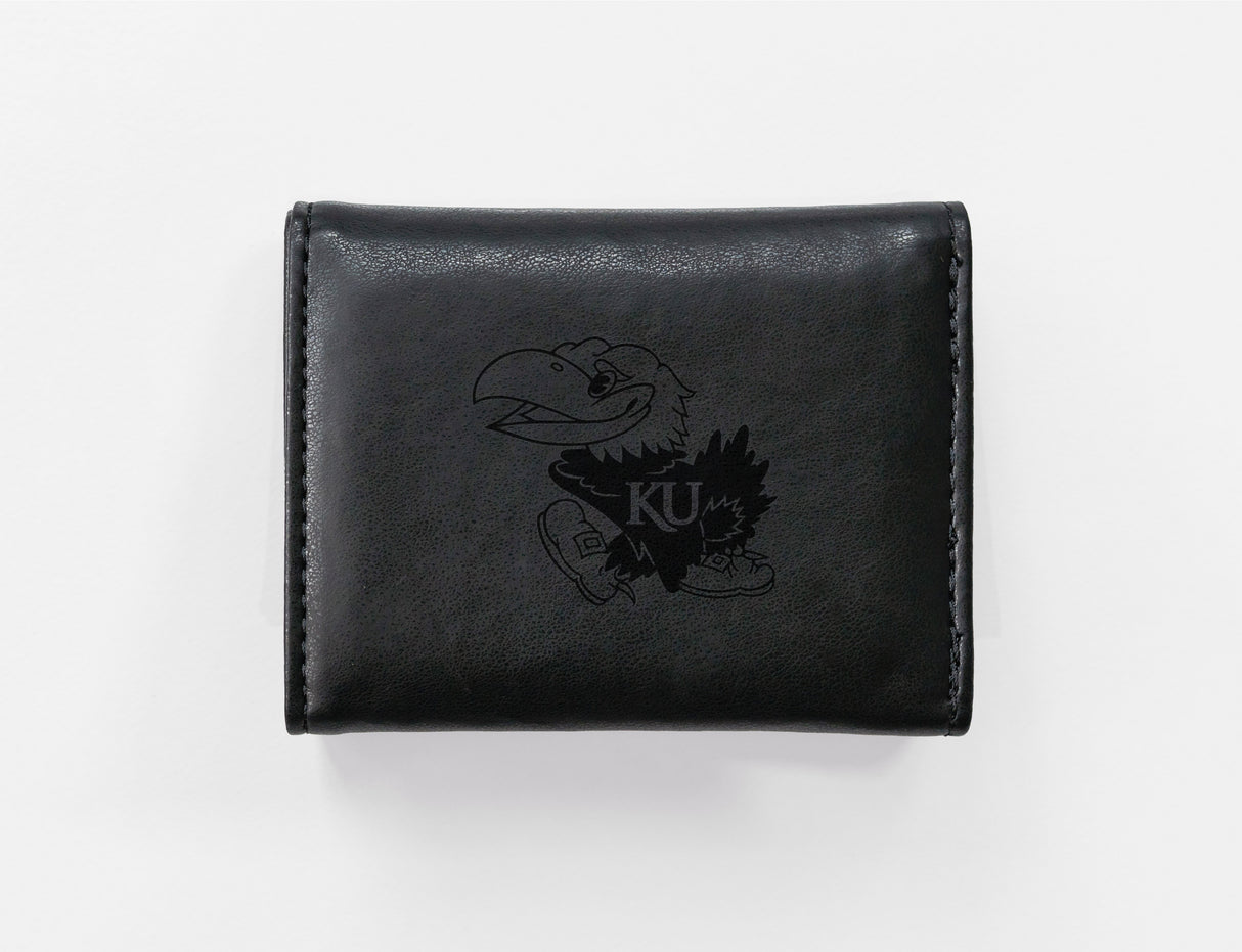 NCAA Kansas Jayhawks Laser Engraved Tri-Fold Wallet Fan Gear NCAA Kansas Jayhawks