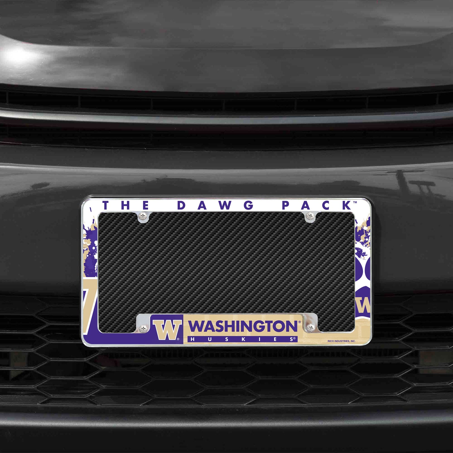 NCAA Washington Huskies All Over Chrome License Plate Frame Fan Gear NCAA Washington Huskies