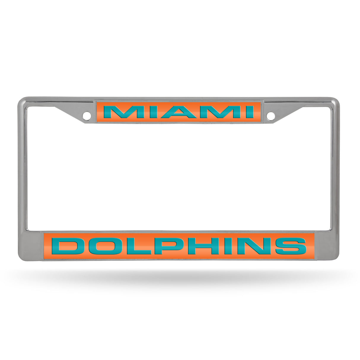 NFL Miami Dolphins Laser Cut Chrome License Plate Frame Fan Gear NFL Miami Dolphins