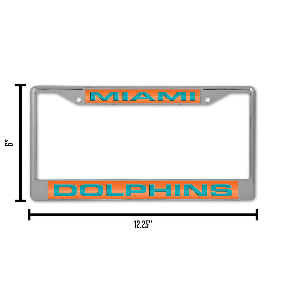 NFL Miami Dolphins Laser Cut Chrome License Plate Frame Fan Gear NFL Miami Dolphins