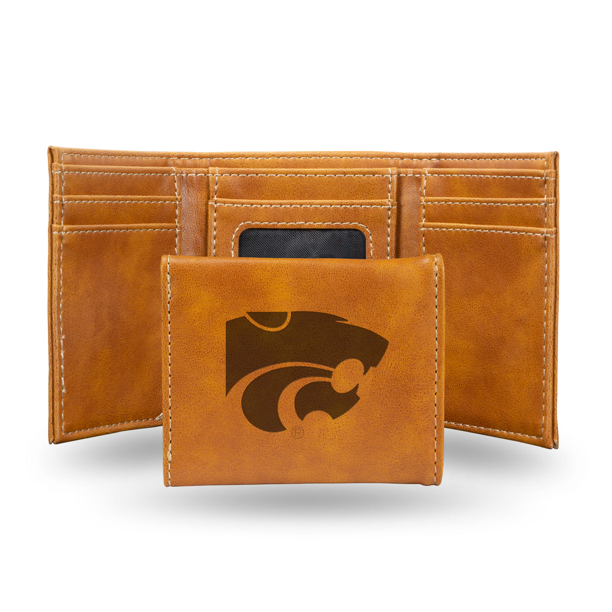 NCAA Kansas State Wildcats - KSU Laser Engraved Tri-Fold Wallet Fan Gear NCAA Kansas State Wildcats