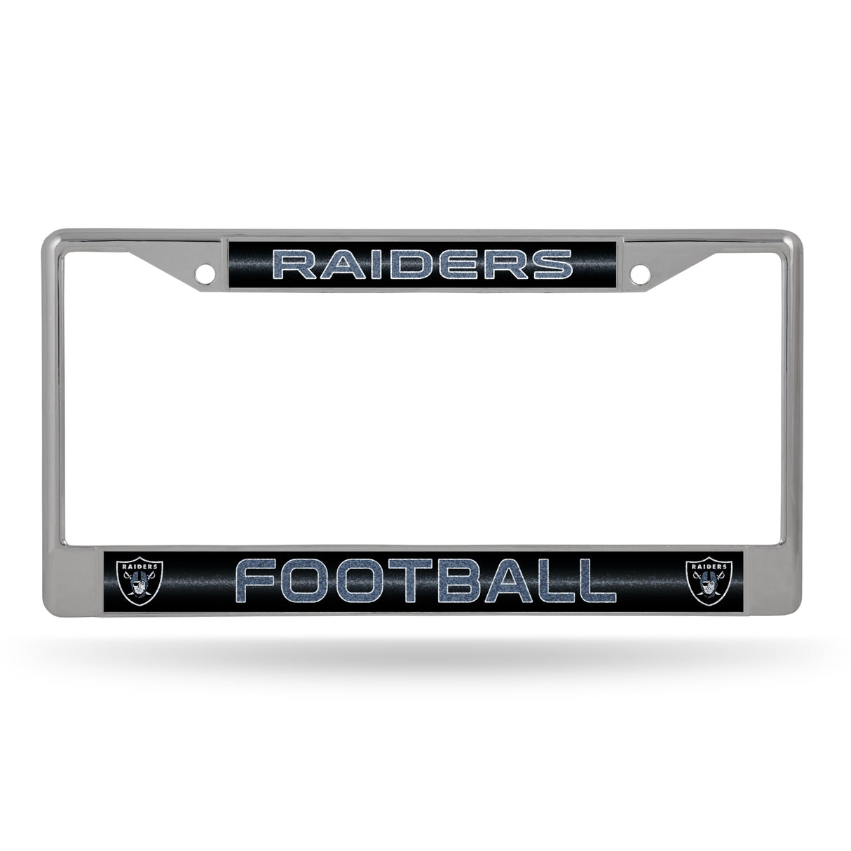 NFL Las Vegas Raiders Chrome Glitter License Plate Frame Fan Gear NFL Las Vegas Raiders