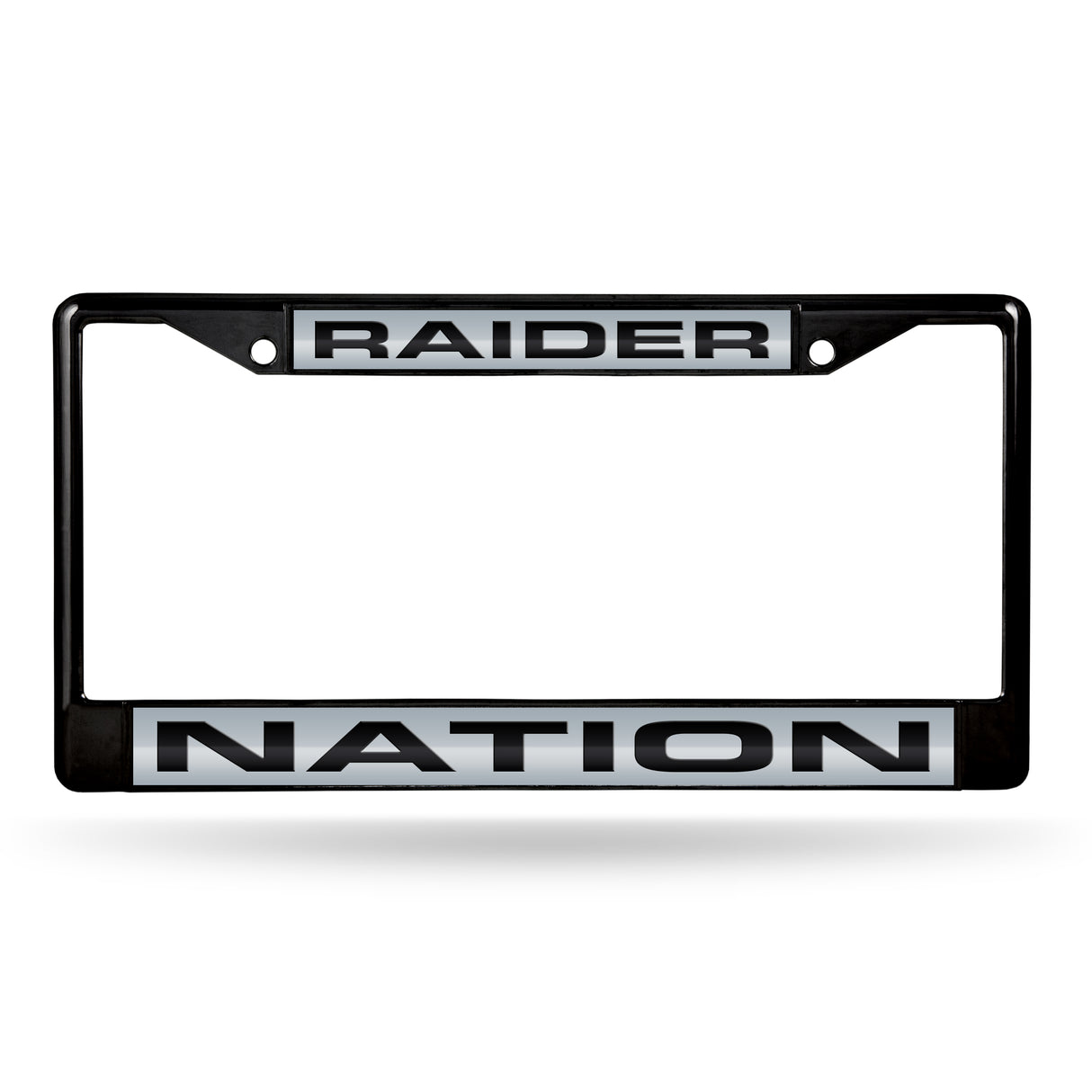 NFL Las Vegas Raiders Laser Cut Black Chrome License Plate Frame Fan Gear NFL Las Vegas Raiders