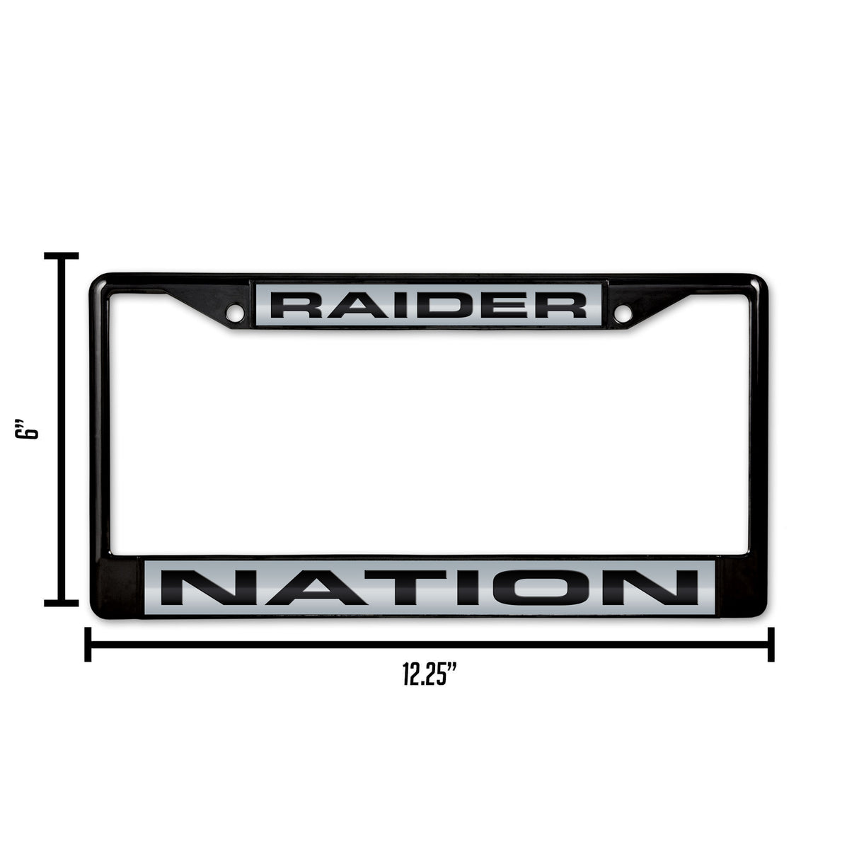 NFL Las Vegas Raiders Laser Cut Black Chrome License Plate Frame Fan Gear NFL Las Vegas Raiders