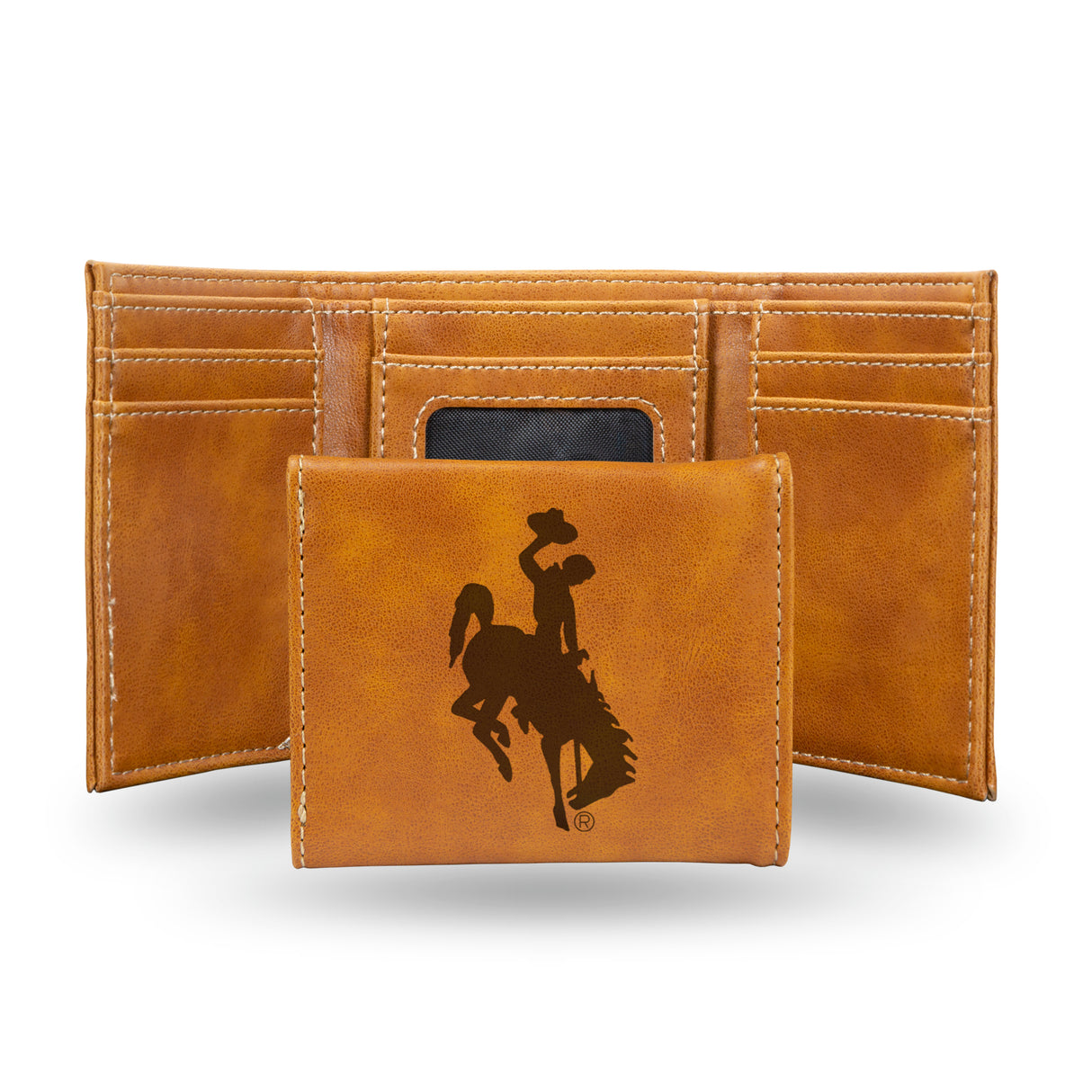 NCAA Wyoming Cowboys Laser Engraved Tri-Fold Wallet Fan Gear NCAA Wyoming Cowboys