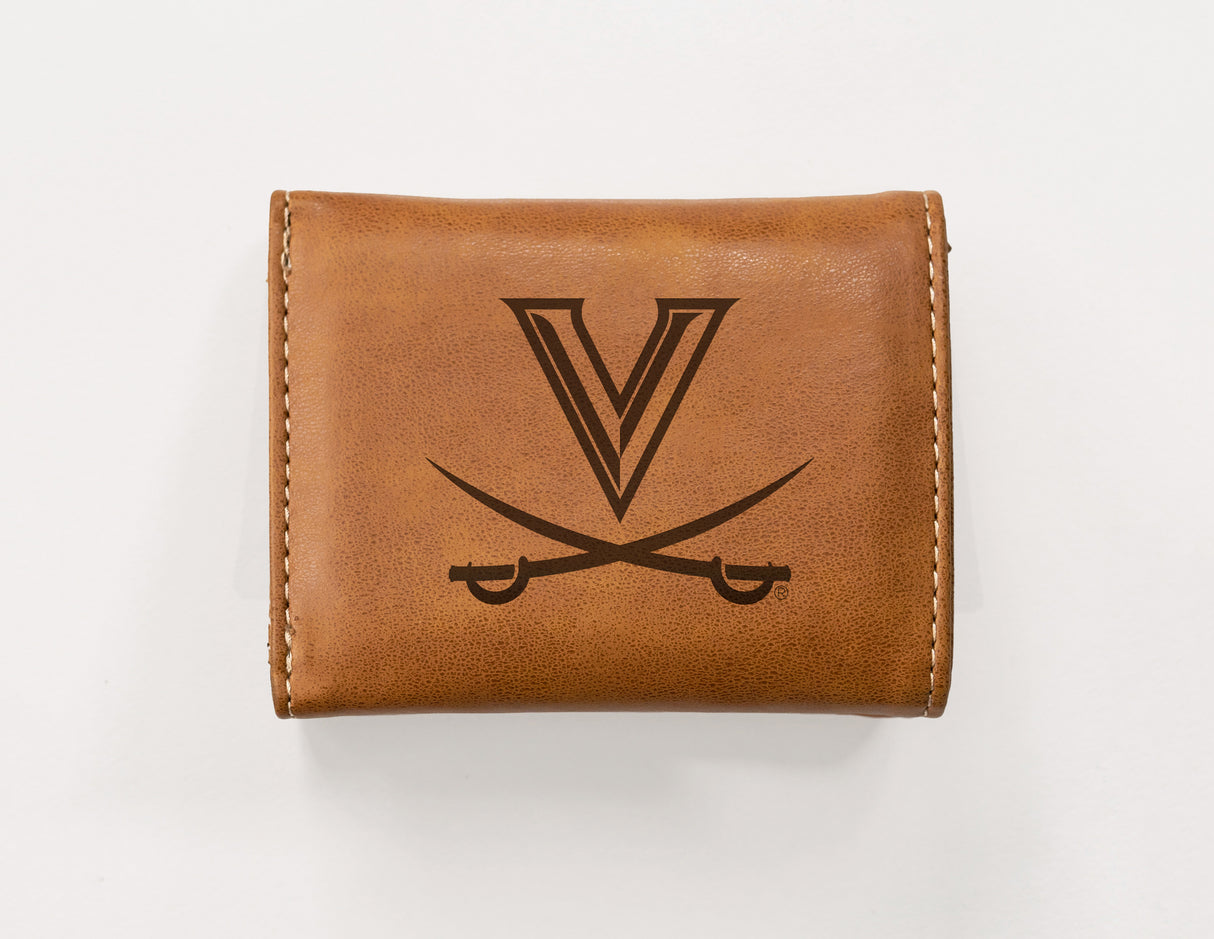 NCAA Virginia Cavaliers Laser Engraved Tri-Fold Wallet Fan Gear NCAA Virginia Cavaliers