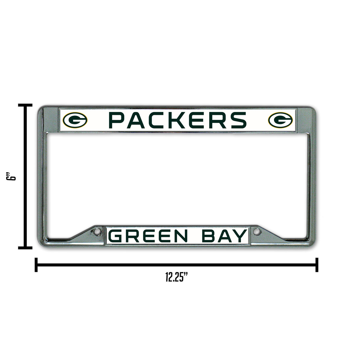 NFL Green Bay Packers Chrome License Plate Frame Fan Gear NFL Green Bay Packers